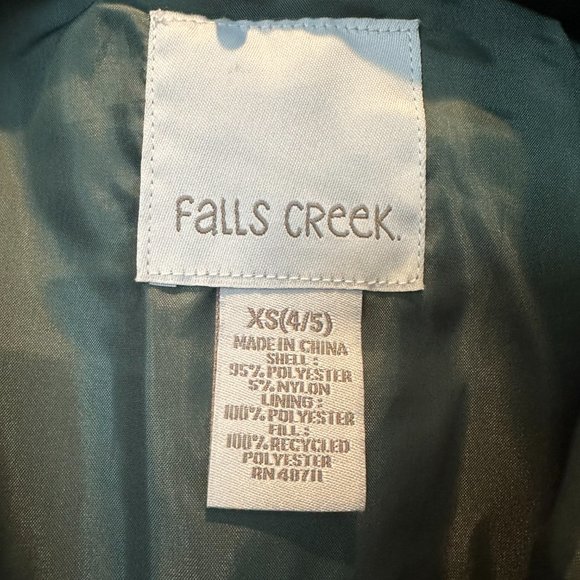 FALLS CREEK GIRLS GREEN CORDUROY PUFFER JACKET SIZE XS (4/5)  #K80 - Picture 3 of 4